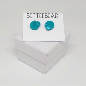 Türkiz kerek kis fülbevaló