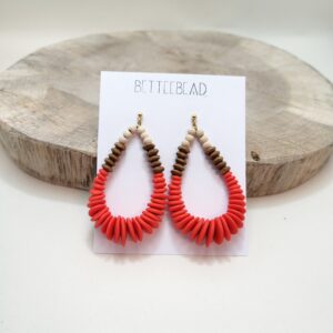 Sötétnarancs-nude csepp fülbevaló